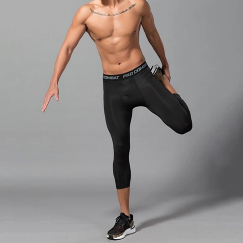 Crossfit Ga - Legging Lari Pria Celana Ketat Olahraga