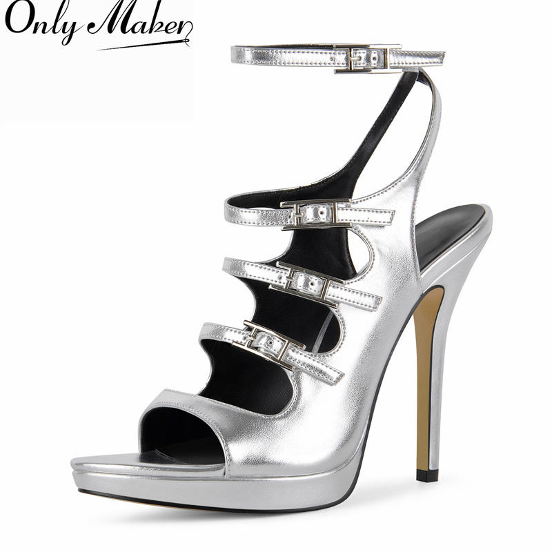 Crossfit Event - Onlymaker Sandal Stiletto Perak Wanita dengan