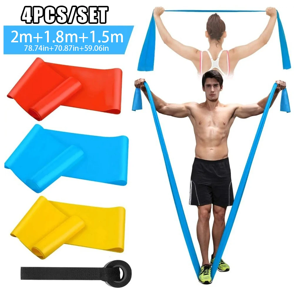 Crossfit Workout With Equipment - 4 Buah/Set Pita Kebugaran Elastis Pita